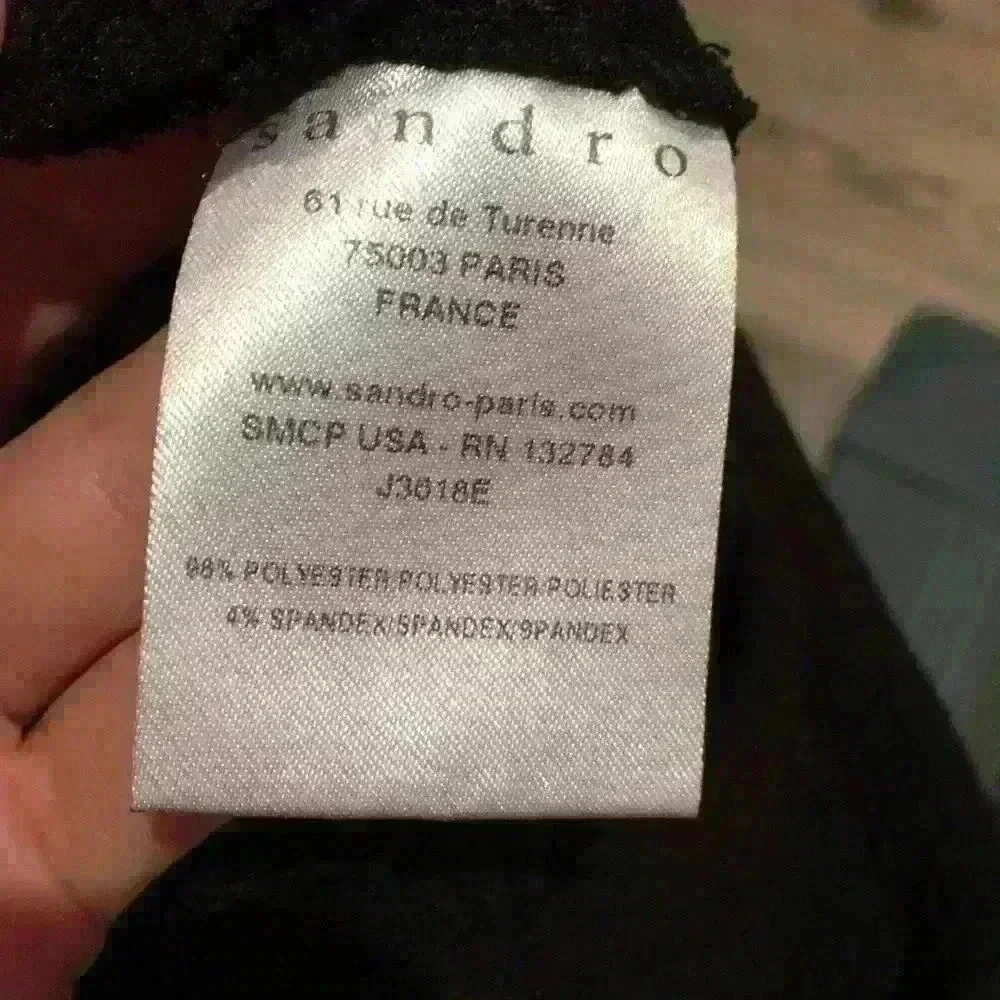 Sandro black skirt  with distressed detail size 1 - Picture 5 of 5